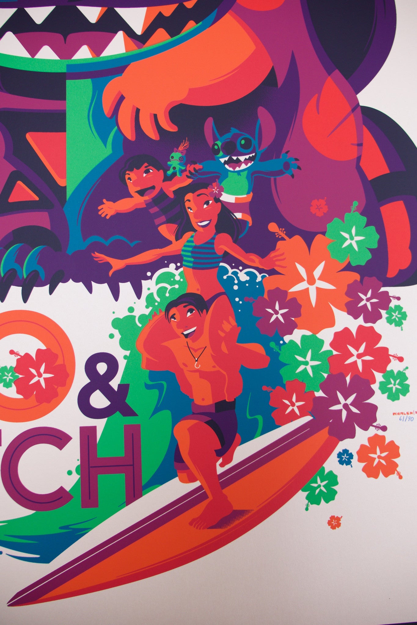 Cyclops Print Works Print #04V: Lilo & Stitch Sunset Variant Edition by Tom Whalen