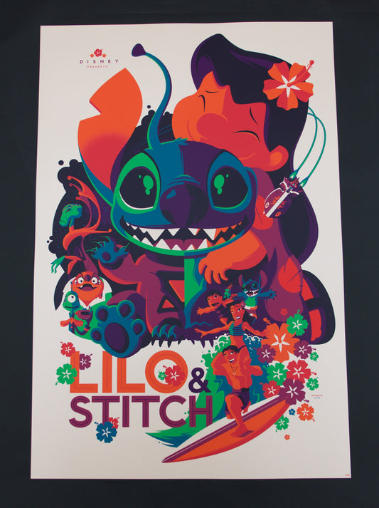 Cyclops Print Works Print #04V: Lilo & Stitch Sunset Variant Edition by Tom Whalen