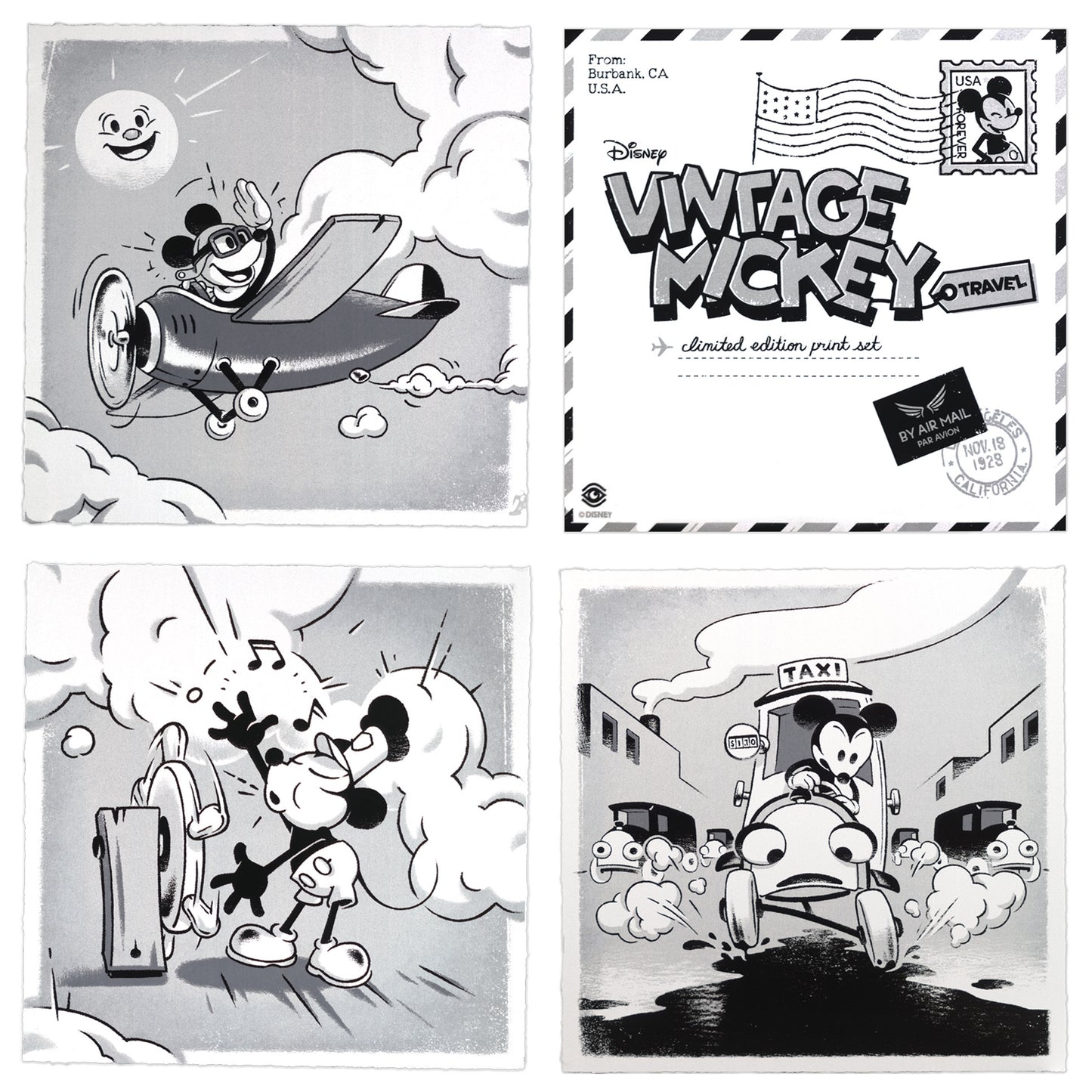 Vintage Mickey Travel (3 Print Set) by Ameorry Luo